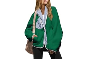 Nirovien Womens Fuzzy Fleece Jacket Colorblock Sherpa Jackets Shawl Winter Coats with Pockets Warm Outwear