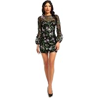 emmalyn sequin long sleeve body-con cocktail dress dress the population Dress the Population Emmalyn Sequin Detail Long Sleeve Cocktail Midi Dress