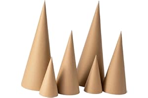 kowaku 6 Pieces Paper Mache Cones Cardboard Cones Versatile Art Crafts Christmas Tree Decoration for Crafts for Decorating Pa
