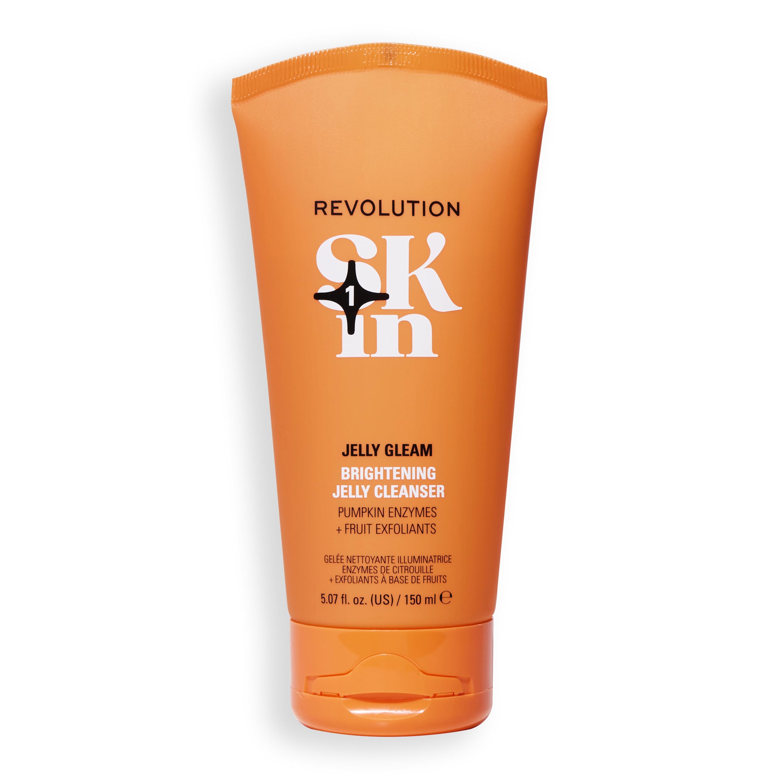 Revolution Skin, Jelly Gleam Natural Fruit AHAs Brightening Jelly Cleanser, Exfoliates For A Radiant Complexion, Vegan & Cruelty-Free, 150ml
