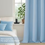 MRTREES Blackout Curtains 46x54 Sky Blue 2 Panels Eyelet Thermal Room Bedroom view 4