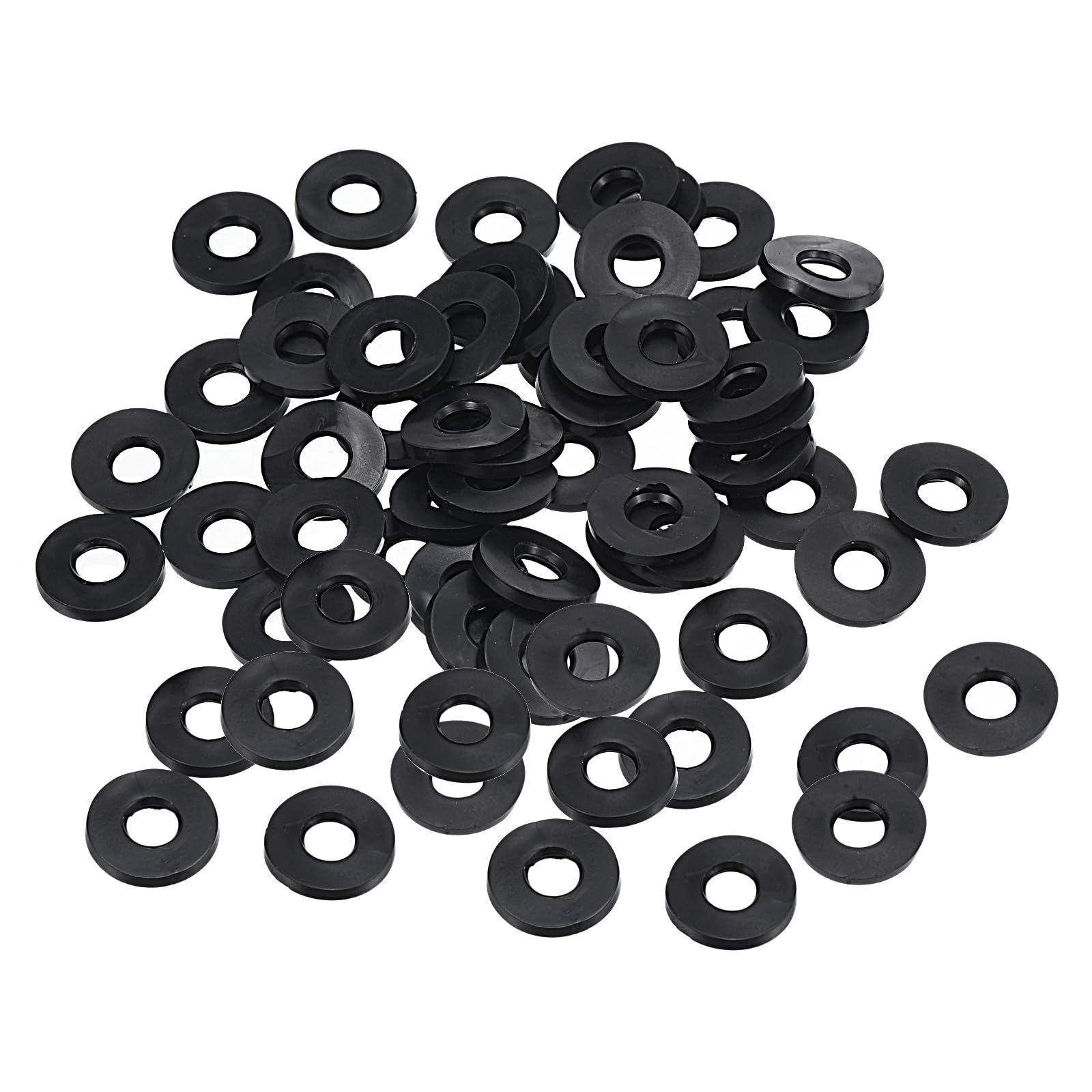 PATIKIL M8 Rubber Flat Washer, 80 Pack 8mm ID 21mm OD 2mm Thick Sealing Spacer Gasket Ring for Faucet Pipe Water Hose Fastener Bolt, Black — image 1