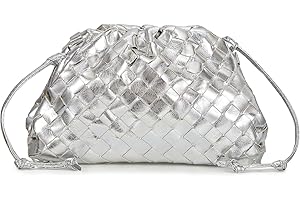 BRYCTSISEN Woven Clutch Purse for Women Fashion Small Square Handbag Vintage Premium Bag PU Leather Handmade Bag