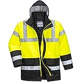 Portwest Hi-Vis Contrast Traffic Jacket - US466, Yellow/Black, 7XL