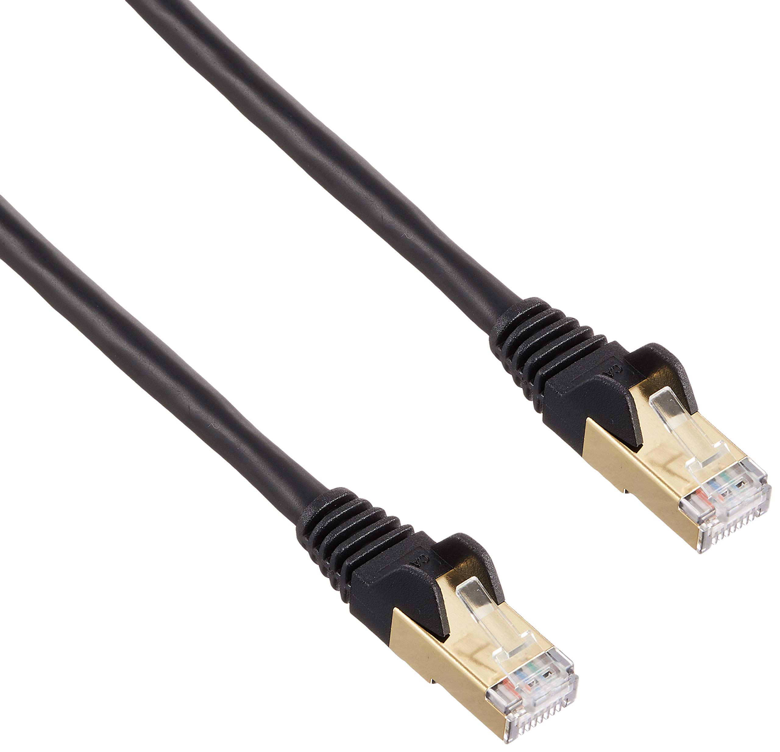 StarTech 2m CAT6a Ethernet Cable - 10 Gigabit Shielded Snagless RJ45 100W PoE Patch Cord - 10GbE STP Network Cable with Strain Relief - Black - UL, TIA (6ASPAT2MBK)