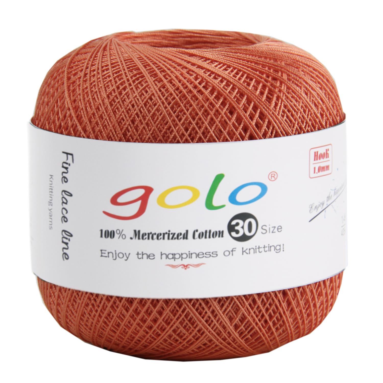 golo Crochet Thread Size 30 Yarn for Hand Knitting Cotton Crochet Orange Yarn — image 1