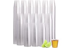 MATANA 500 Clear Hard Plastic Shot Glasses, 1oz - Food & Wine Tasting Cups - Practical, Sturdy & Reusable