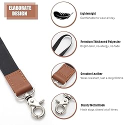 XCHIN Lanyard, Lanyards for Keys, Black Keychain