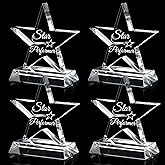 Wesiti 4 Pcs Employee Appreciation Gifts 5.1" Star Performer Awards Recognition Crystal Gifts Employee of The Month Trophy Award for Coworkers Teacher Employees Students Staff