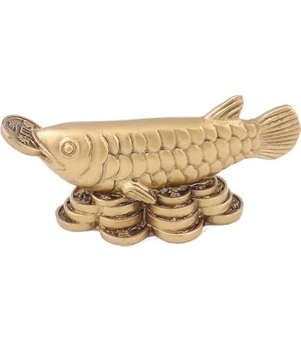 Statuette Feng Shui Arowana (poisson Dragon) + Bracelet Porte-bonheur Rouge - Symbole De Richesse Et Prospérité, Décoration Intérieure