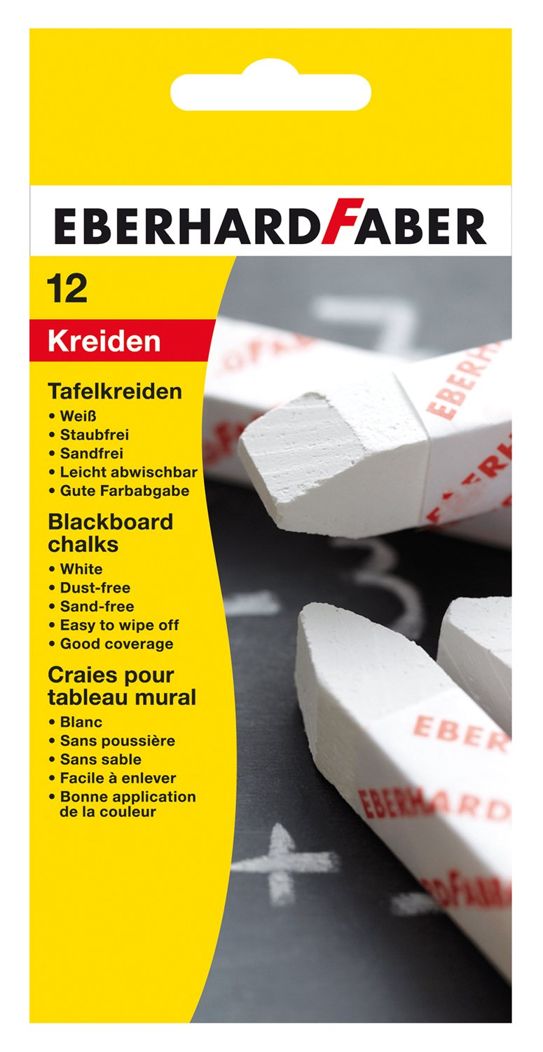 Eberhard Faber 525000 Wandtafelkreide 12er Stück, weiß