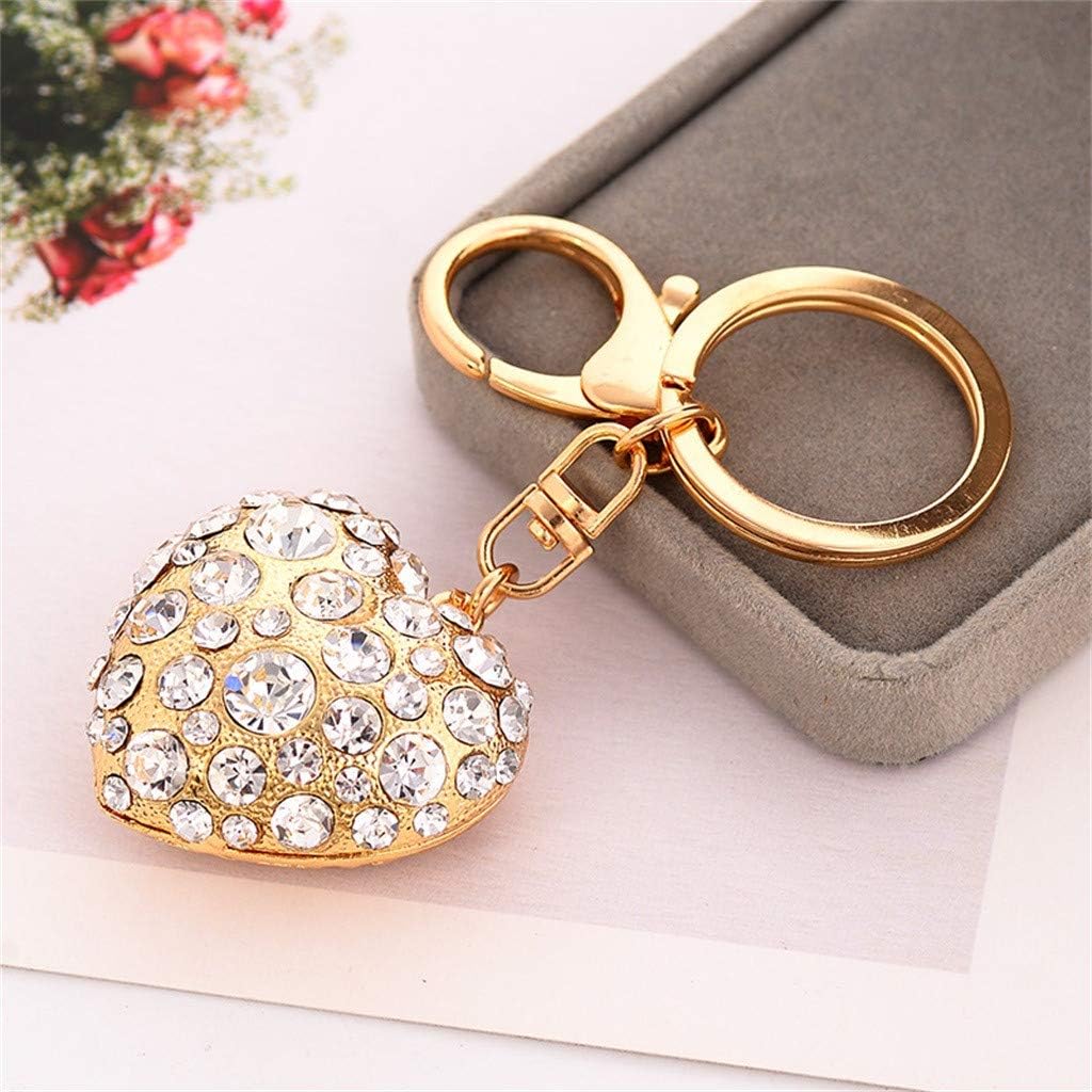 Lukame Plush Keychain Pendant Accessories Backpack Creative Tassel of Love Keychain(Gold)