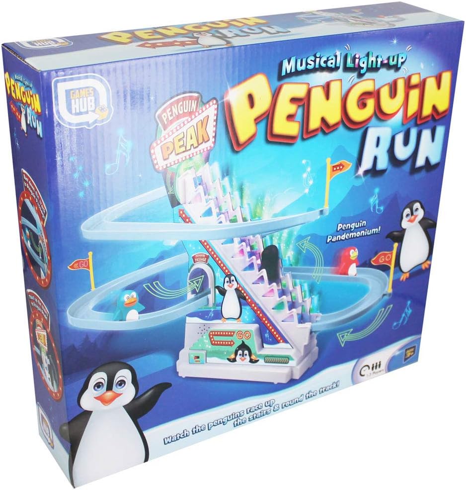 Penguin Run Game, Blue, Yellow, Medium to Large (when assembled)