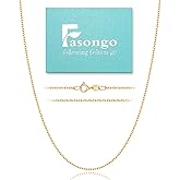 Fasongo Solid 18K Gold Over 925 Sterling Silver Chain Necklace for Women, 1.2mm Cable Chain Dainty & Thin & Sturdy Women's Chain Necklace 14/16/18/20/22/24inch