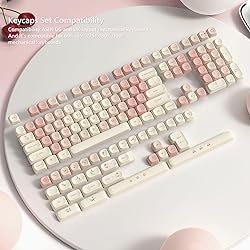 Womier MOA Keycaps, Pink Cute PBT Keycaps