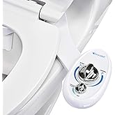 Brondell Bidet Left Hand Bidet Attachment SouthSpa Dual Nozzle - control panel on left side - Dual Positionable Nozzles for front and rear wash, LH-12