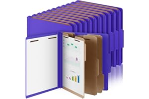 Skyygemm 24 Pcs Classification Folders Letter Size, 3 Divider Pressboard File Folder with Fasteners, Expanding File Organizer Bulk for Teachers, Clergy, Office, Church, Christmas Donations (Purple)