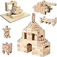 Qutumill Wooden Building Blocks for Toddlers Ages 3 4 5 6 Years Old - 300 Pcs Wooden Blocks Little Architect Construction Toy for Boys & Girls, Kids Montessori Wooden Building Blocks Stacking Toy