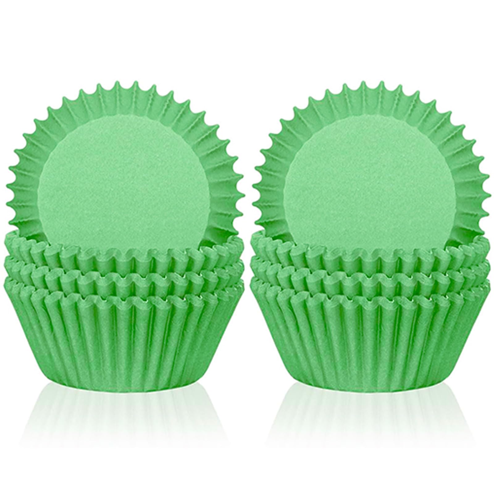 POPOYU 200Pcs Mini Green Cupcake Cases,Paper Muffin Cake Wrappers Boxes Baking Cups Dessert Holder Cupcake Liners for Irish St.Partrick's Day Chrismtas Halloween Party Cake Decoration