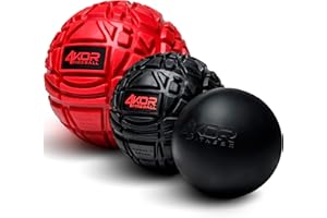 4KOR FITNESS 4KOR Massage Balls for Trigger Point Therapy - Myofascial Release Ball - Muscle Relief for Back, Neck, Shoulder, Foot Pain - Fitness Massage Balls for Mobility - Deep Tissue Release Ball