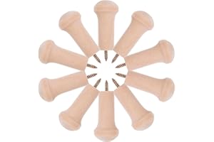 CALLARON 10Pcs Shaker Pegs Wooden Wall Hooks with Screws for Bedroom Entryway Coat and Hat Organization