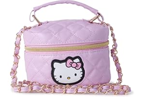 Fast Forward Hello Kitty Crossbody Bag - Trendy Quilted Purse Mini Cross Body Bag for Girls w/Handle & Shoulder Strap, Size One Size, Hello Kitty Pink Quilted