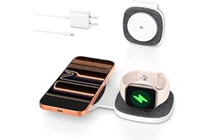 Flodable 2 in 1 Mag-Safe Wireless Charger for iPhone 16 15 14 13 12 Series,Apple Watch Series/Ultra/SE,Airpods/Pro,Portable M