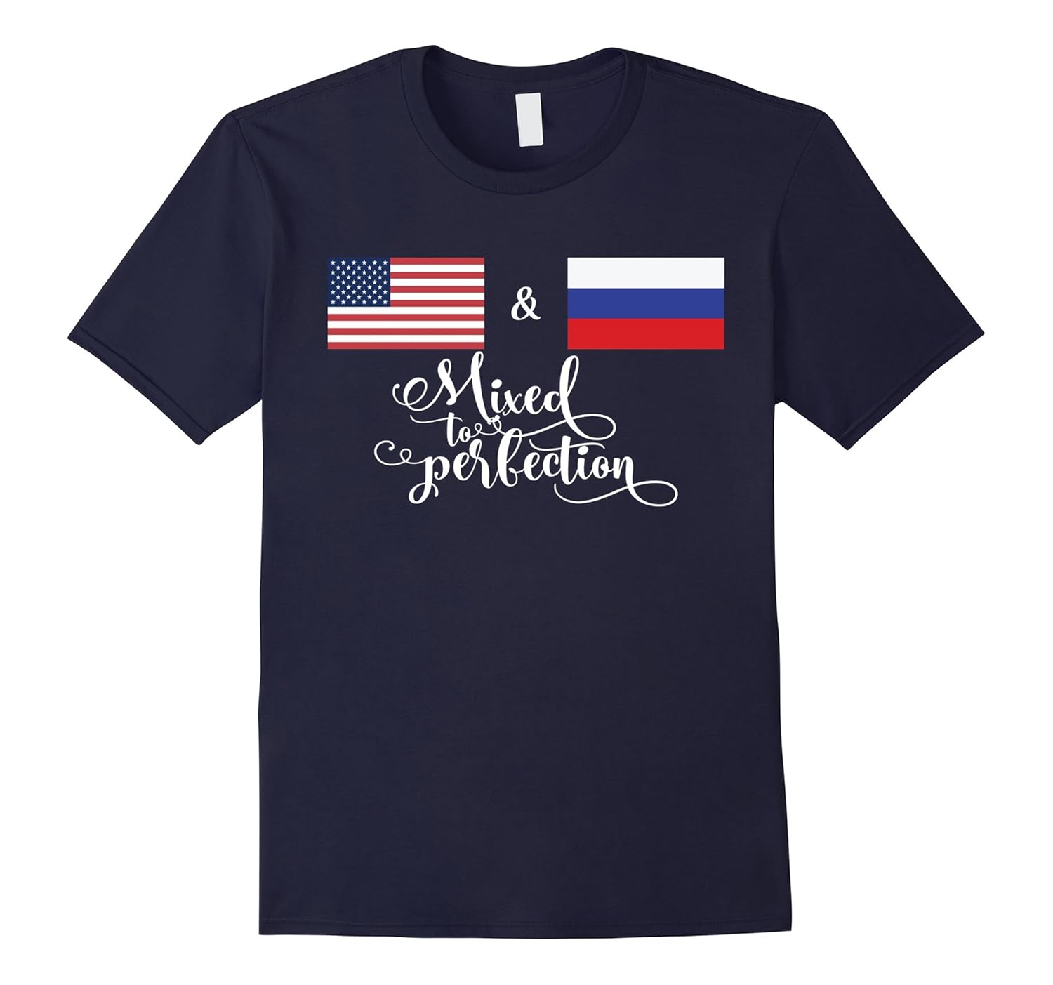 American + Russian Mixed To Perfection Flag T-Shirt-Rose