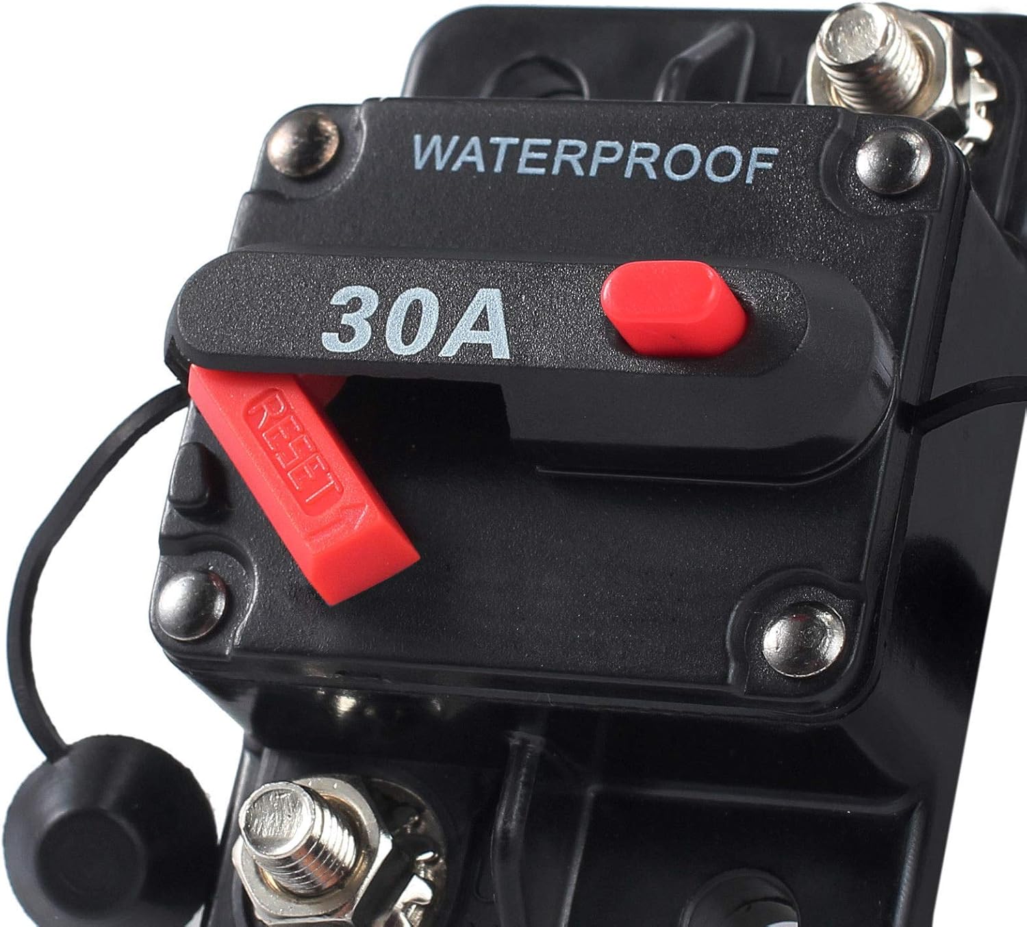 MASO 30 Amp Waterproof Car Circuit Breaker with Manual Reset Suitable for Motor Auto Car Marine Boat Bike Stereo Audio 12V-24V DC: Automotive