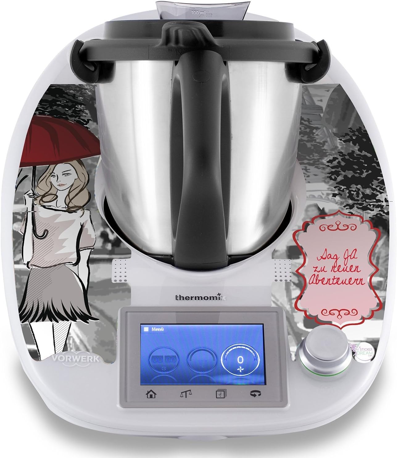 Thermomix Sticker / Customisable with Various Slogans / "Paris - La vie en rose" Design / Made in Germany - TM5