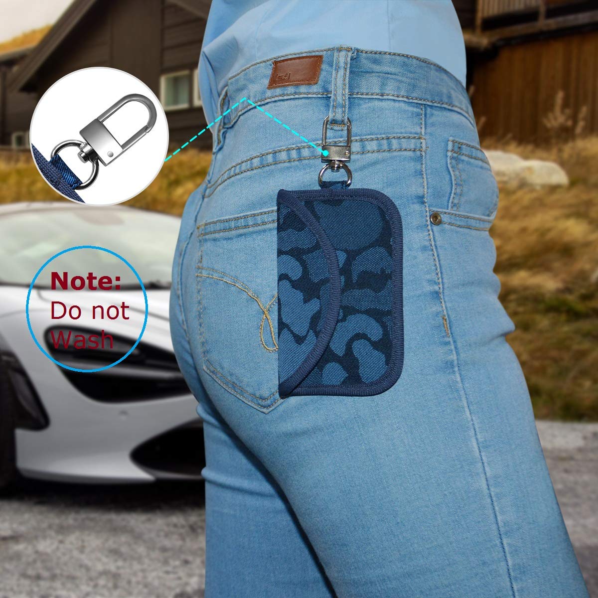 Large MONOJOY Car Key Signal Blocker bag 2 X Faraday Bag for Car Keys