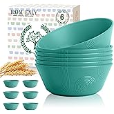 Homienly Wheat Straw Bowl Sets of 6-36oz Cereal Bowls,Microwave and Dishwasher Safe Bowls,Soup Bowl Sets Alternative for Plastic Bowls for Serving Soup,Salad(Green)