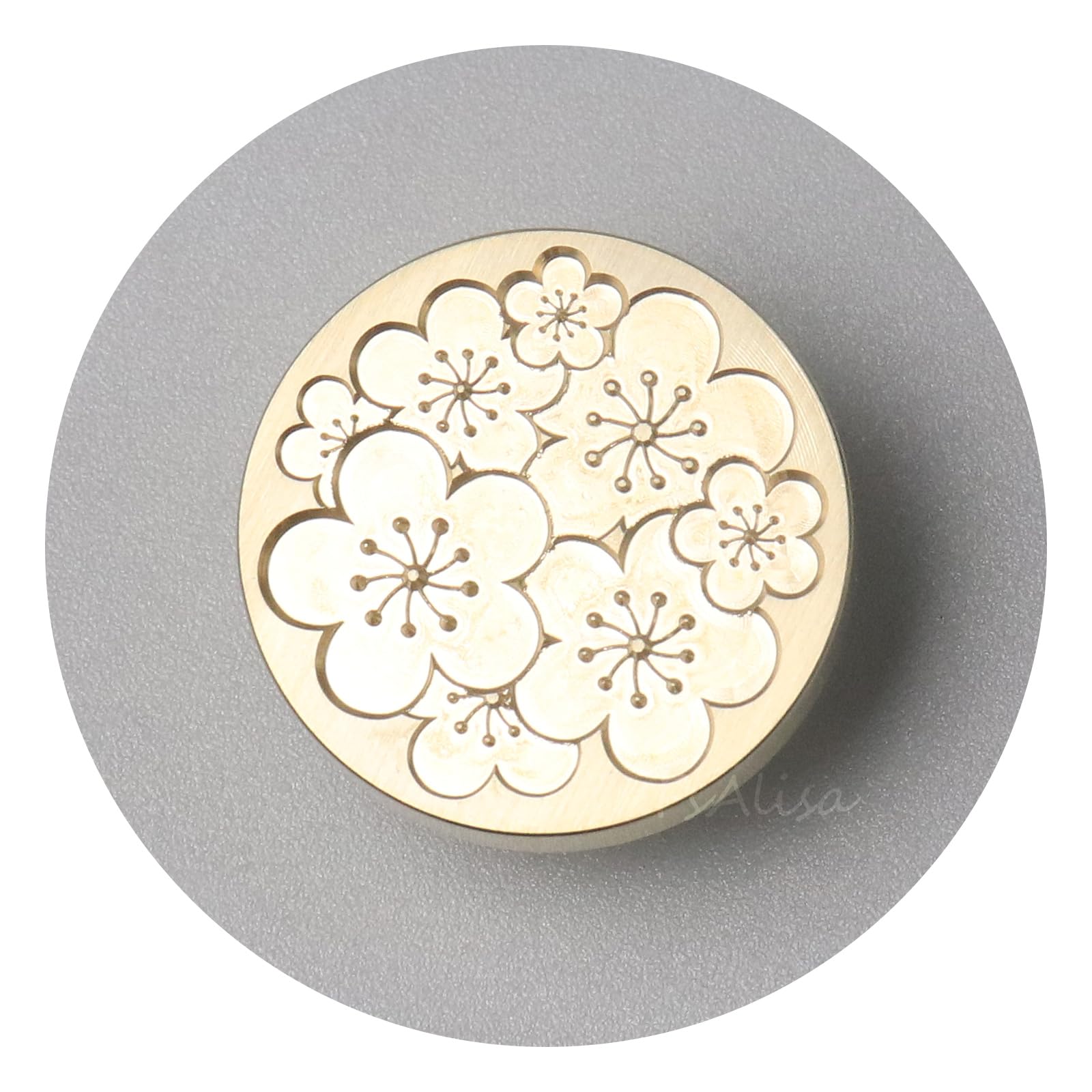 fsalisa Botanical Sealing Wax Stamp Head Sakura Brass Head without Handle Flower Plant Wax Seal Stamp Head Embellishment Wedding Party Invitations, Greeting, Cards,Gift Wrap (Sakura)