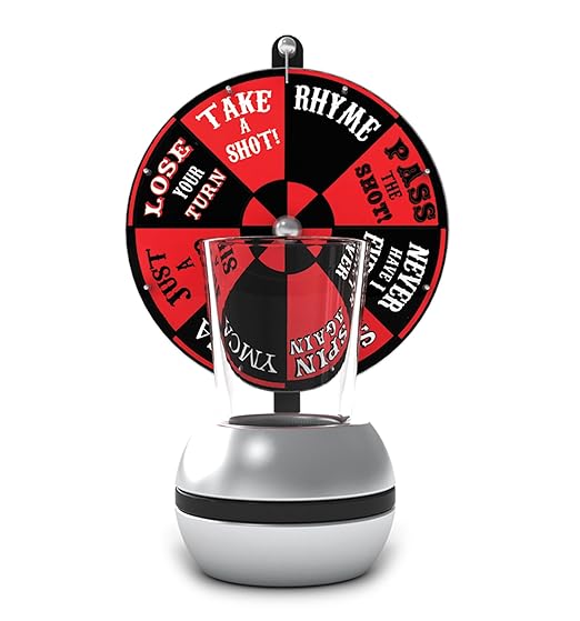 Barbuzzo Wheel of Shots - The Perfect Party Drinking Game - Pour a Shot, Spin the Wheel, & Take Your Chances - Great Gift for Home Entertaining, Kickbacks, Parties, Tailgates, & Celebrations