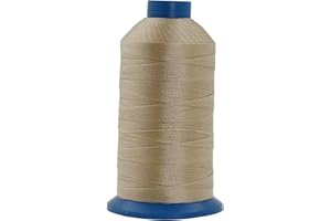 Mandala Crafts Tex 135 Bonded Nylon Thread for Sewing - 1250 YDs T135 Heavy Duty Khaki Nylon Thread Size 138 420 D Upholstery Thread for Leather Jeans Weaving