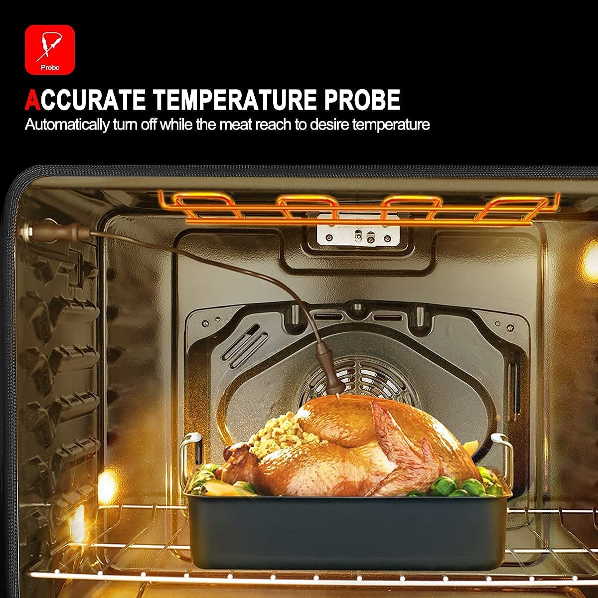 Electric Wall Oven, GASLAND Pro ES710TS Professional Built-in Oven 30 Inch 10 Functions, 5.0 Cu.Ft. Convection, Self-cleaning, Air Fry, Temperature Probe Included, 240V Hardwire, Stainless Steel