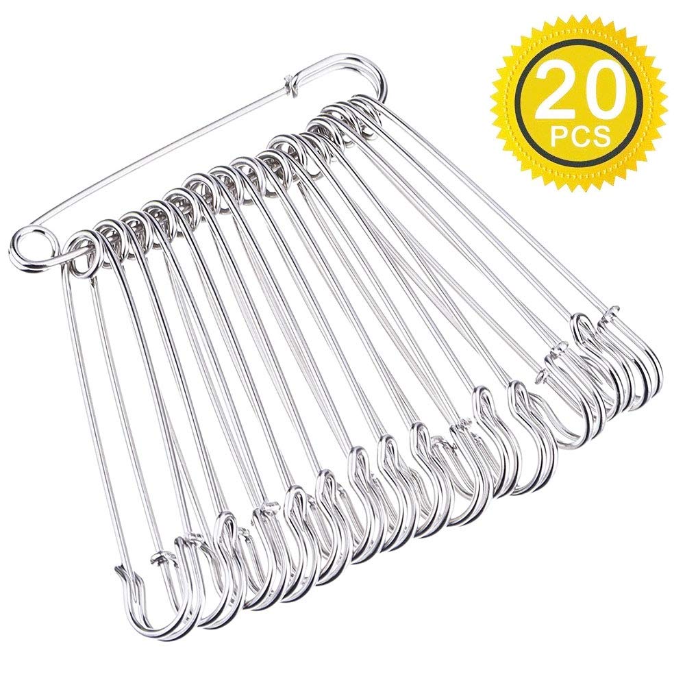 12 Spille Di Sicurezza Grandi 63mm - Per Coperte, Kilt, Maglieria, Artigianato, Metallo Anti-ruggine - Foto 3