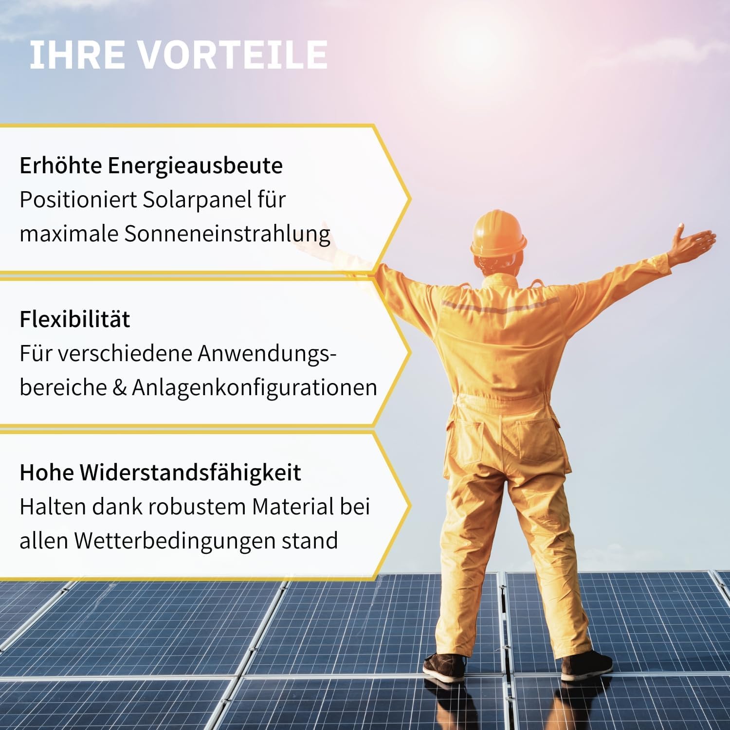 Avoltik Solar Halterung Ziegeldach I Set für 2 PV Module 30-40mm I Solarmodul Halterung Balkonkraftwerk I Solarmodulbefestigungsset für Ziegeldächer aus Edelstahl 1.4301 I PV-Halterung Montageset 9