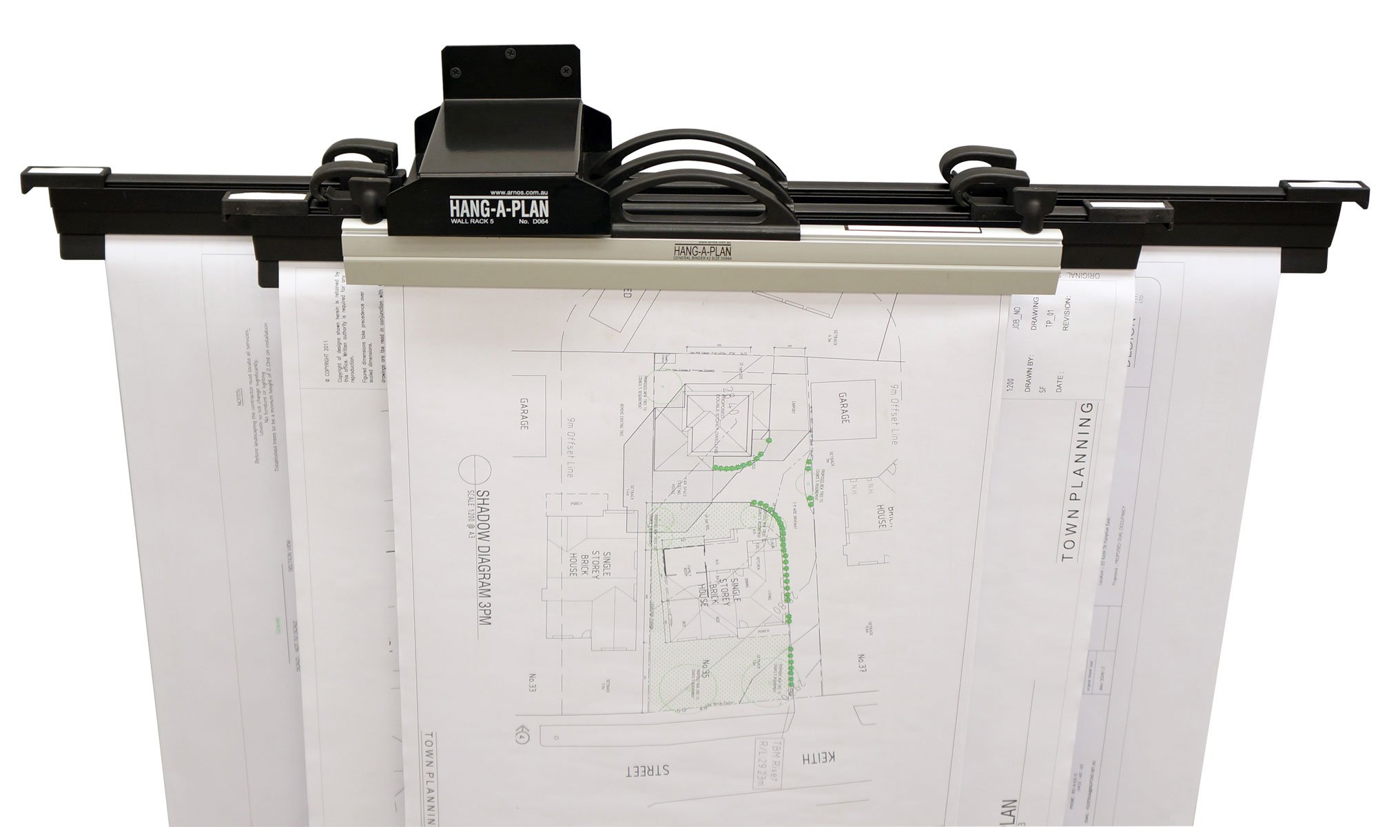 Arnos Hang-A-Plan Universal Wall Rack for 5 Hang-A-Plan Binders A2-A1-A0