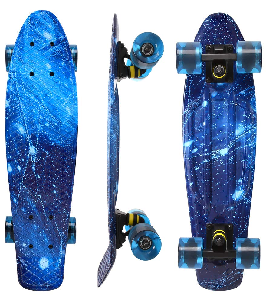 ChromeWheels Skateboards 22 inch Complete Skateboard Deck Mini Cruiser for Kids Boys Girls Youths Beginners