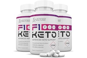 JUSTIFIED LABORATORIES (3 Pack) F1 Keto Pills 1275MG New & Improved Formula Contains Apple Cider Vinegar Extra Virgin Olive Oil Powder Green Tea Leaf 180 Capsules