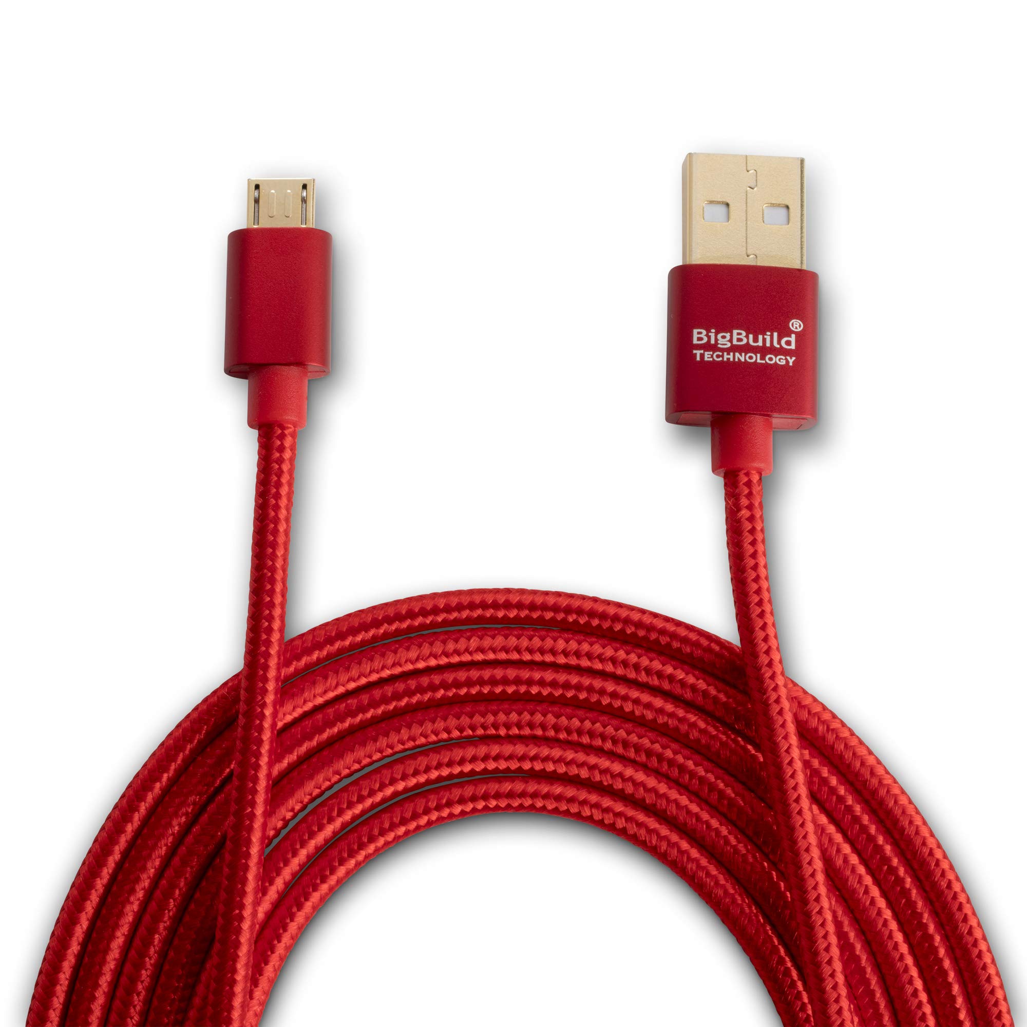 BigBuild Technology RED 1-Metre Faster Charging & Data Transfer Cable for Lenovo TAB 10, 2 A10, 2 A7 30, 3 10 Plus, 3 A7 30F, 4 10, 4 8, 7 Essential Tablet, 3 Feet 2 Inches Gold Plated