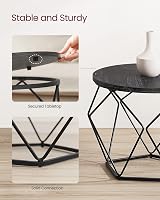 VASAGLE Round Coffee Table Set of 2 Black Steel Frame LET040B22 view 8