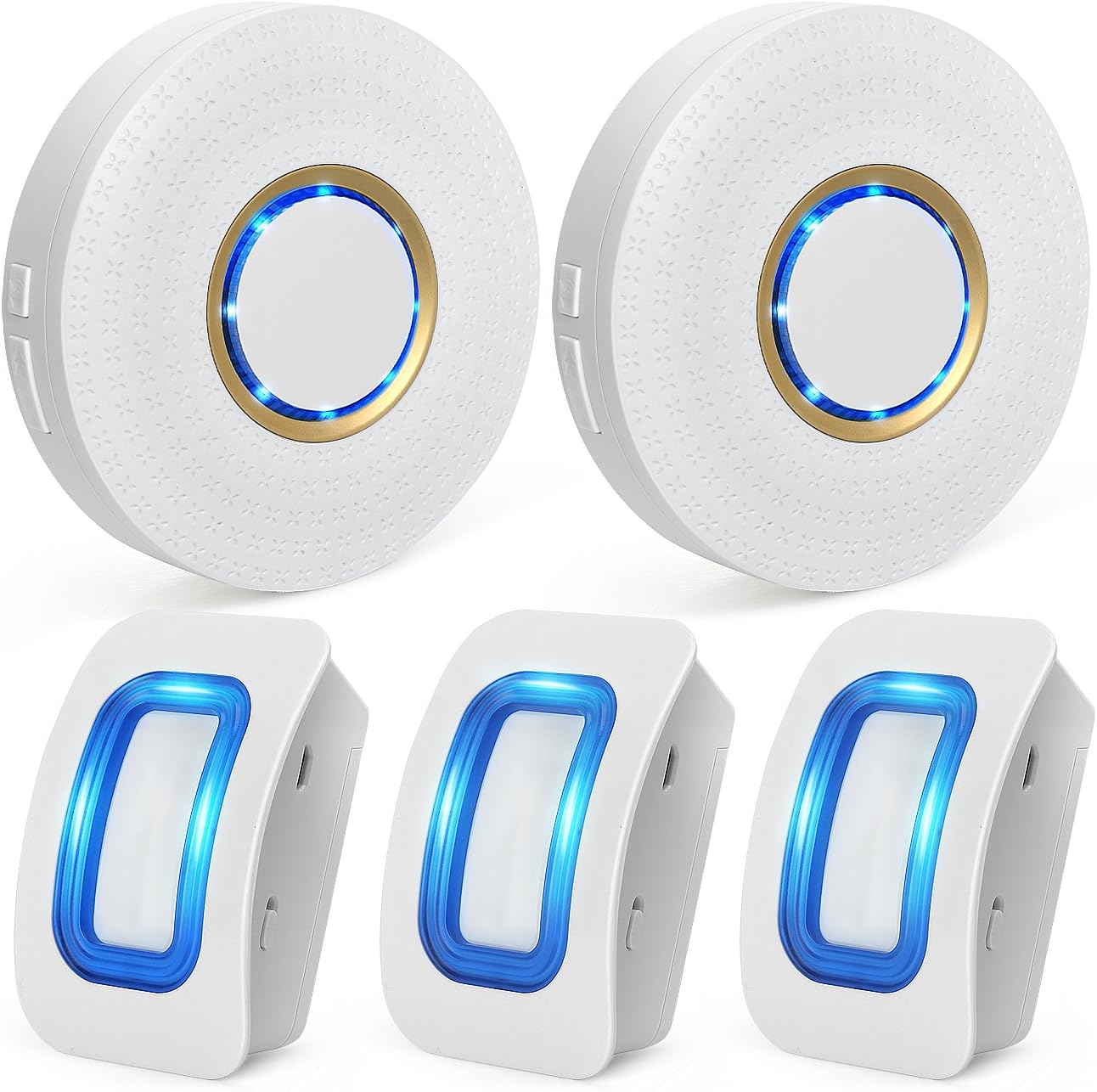Wireless Home Security Driveway Alarm, 2 Plug-in Receivers and 3 PIR Motion Sensor Detectors Weatherproof Alert System Kits,Operating Range Up to 500 feet,52 Chimes,4 Volume Levels