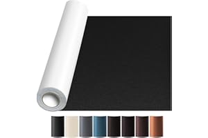 JuCheng Leather Repair Kit -Leather Repair Patch Self-Adhesive Waterproof Patch & Glue for Furniture, Car Seats, Sofa, Couch, Vinyl - Instant Fix for Tears & Scratches (Black, 17X79 inch)