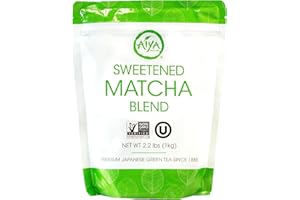 AIYA SINCE 1888 Aiya Sweetened Matcha Blend Powder - Matcha Latte Powder With Antioxidant-Rich Japanese Green Tea & Pure Cane Sugar - Ideal for Smoothies, Lattes, and Culinary Creations - 1kg Bag (2.2 lbs)