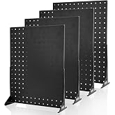 VEVOR Pegboard Display Stand, 17 x 13 in Tabletop Pegboard Display Stand, Accessories Rack Organizer, Thickened Cold-Rolled Steel Peg Board Panel for Grocery Retail Store Jewelry Shop, Black (4 PCS)