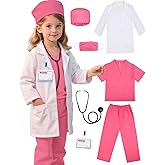 Gortykor Kids Doctor Costume Doctor Lab Coat for Boys Girls 3-10 Halloween Career Day Dress Up