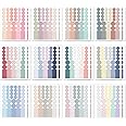 Monolike Diary Deco Palette Stickers Set - Solid Round Dot 24 Sets of 12 Designs