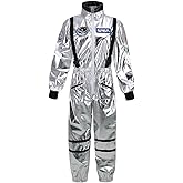 AGCOAH Women's Astronaut Costume Adult Spaceman Coverall Flight Jumpsuit Halloween Cosplay Dress Up Party
